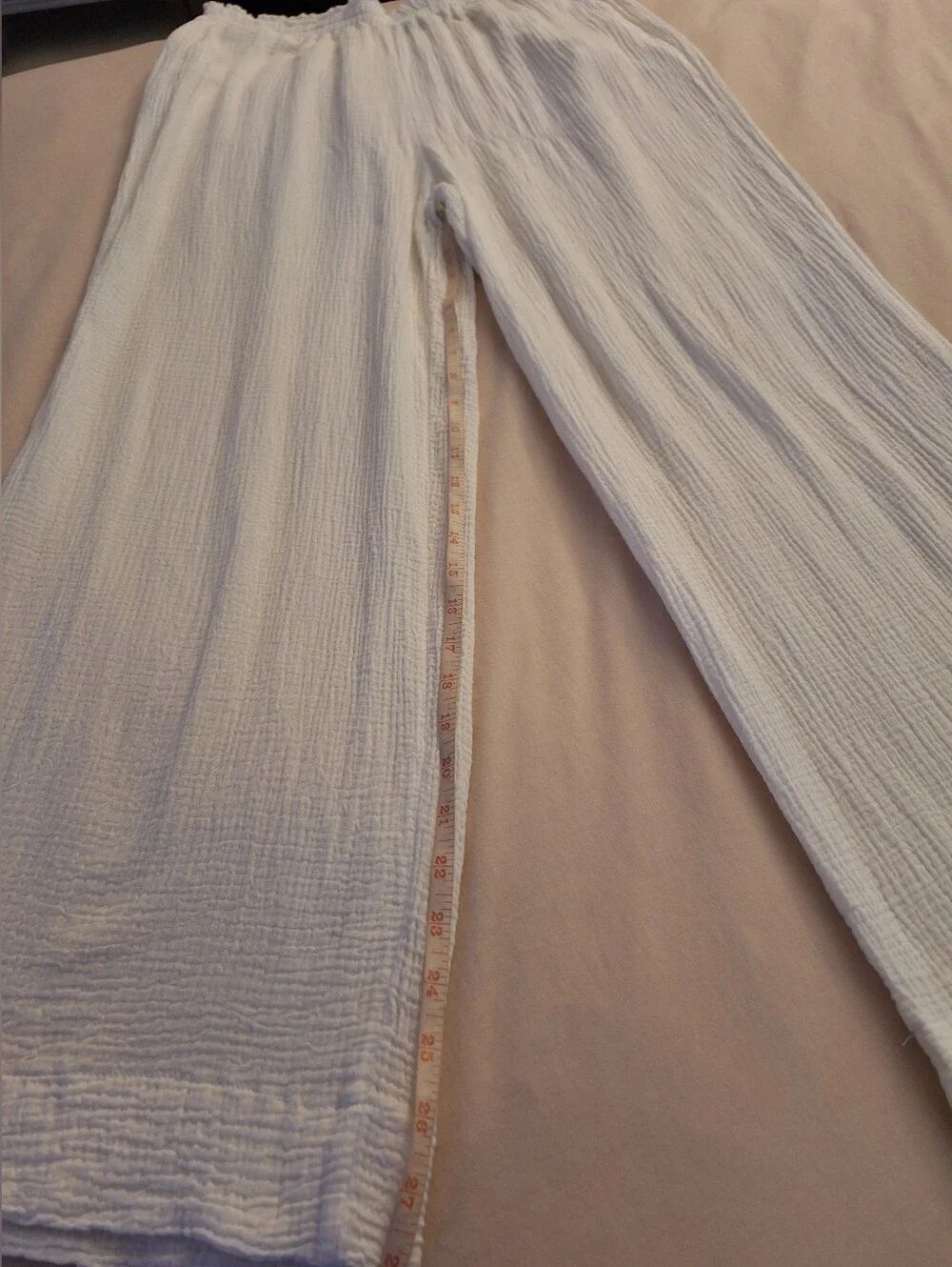 Large White Cotton Gauze Pants - Picture 11 of 12